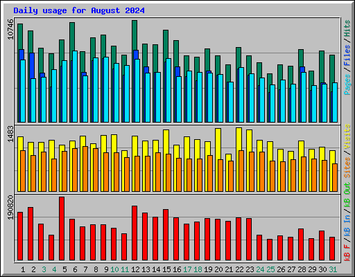 Daily usage for August 2024