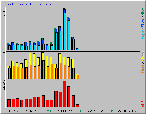 Daily usage for May 2025