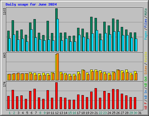 Daily usage for June 2024