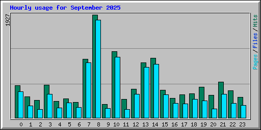 Hourly usage for September 2025