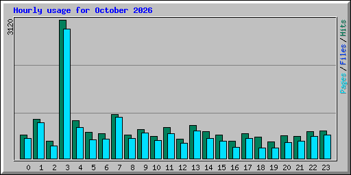 Hourly usage for October 2026